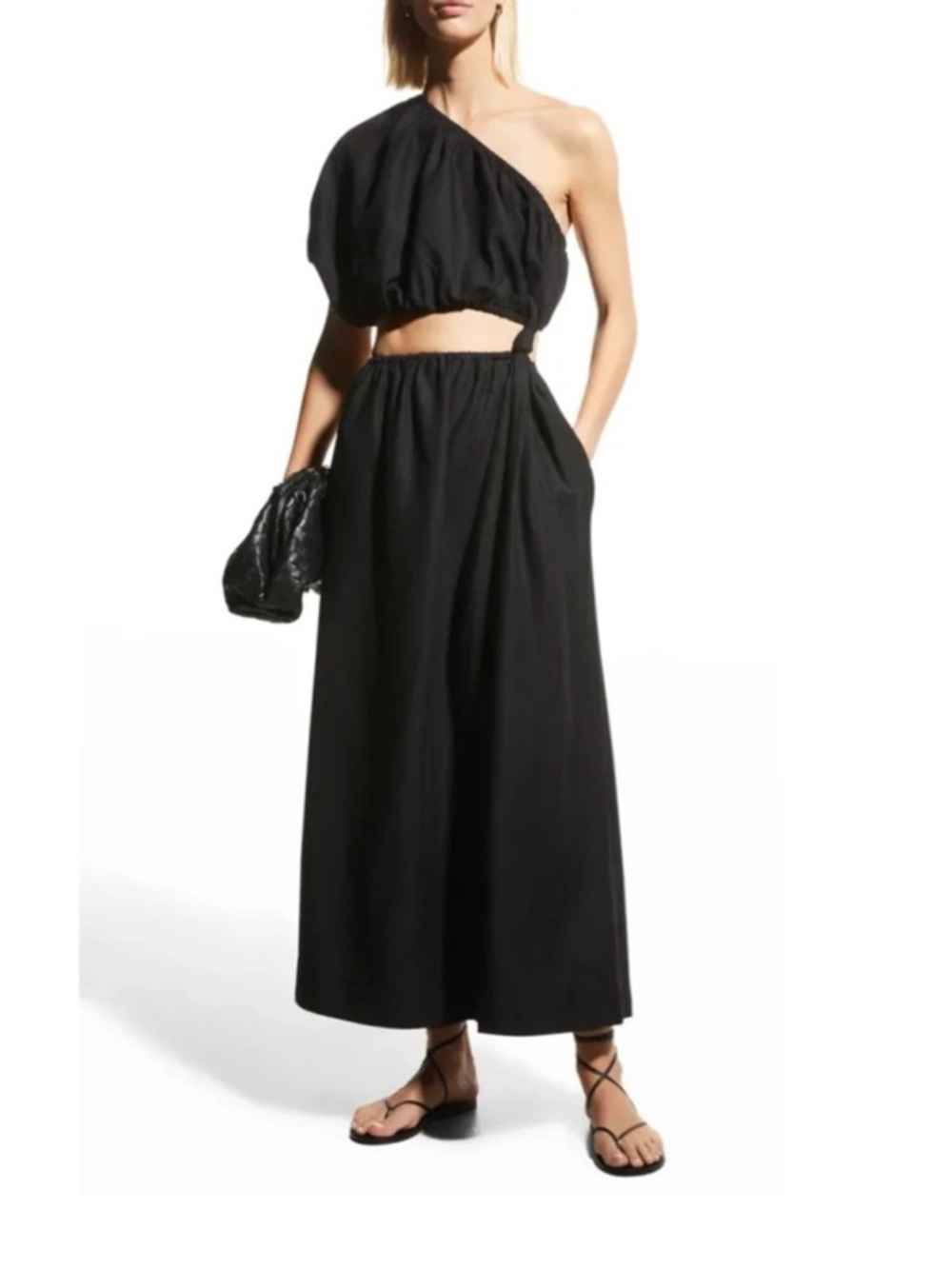 NWT Farm Rio One-Shoulder Black Cutout Maxi Dress - M